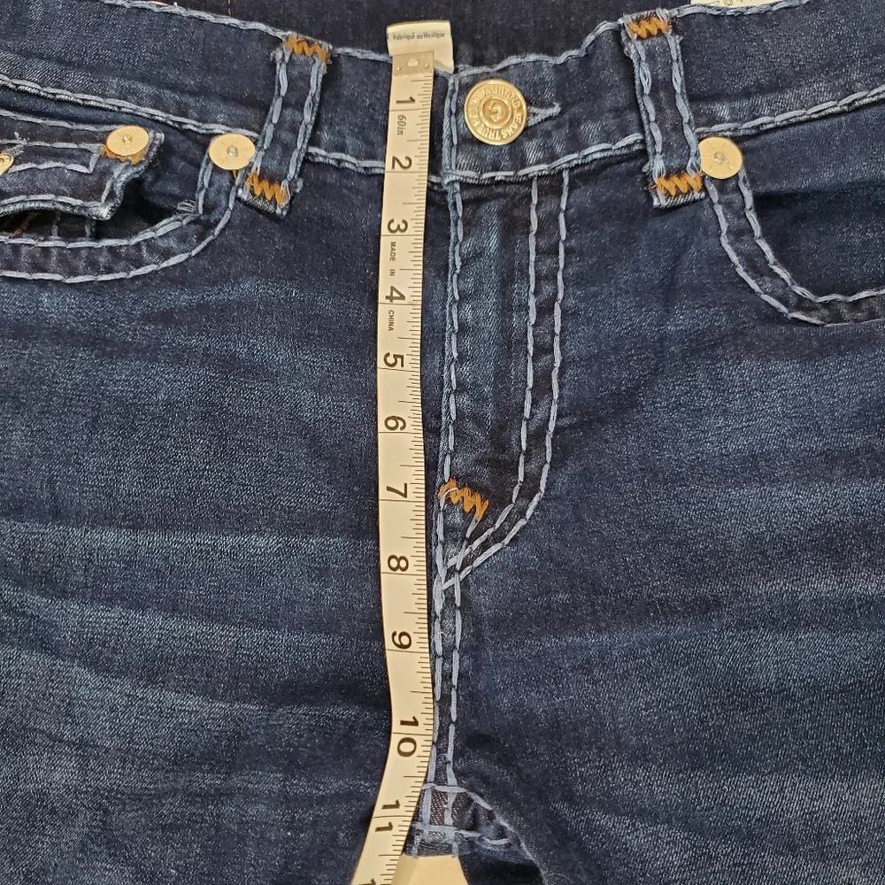 True Religion Mens Rocco Super T Relaxed Skinny W/Flap Pockets Jeans Size 33 - Picture 9 of 16